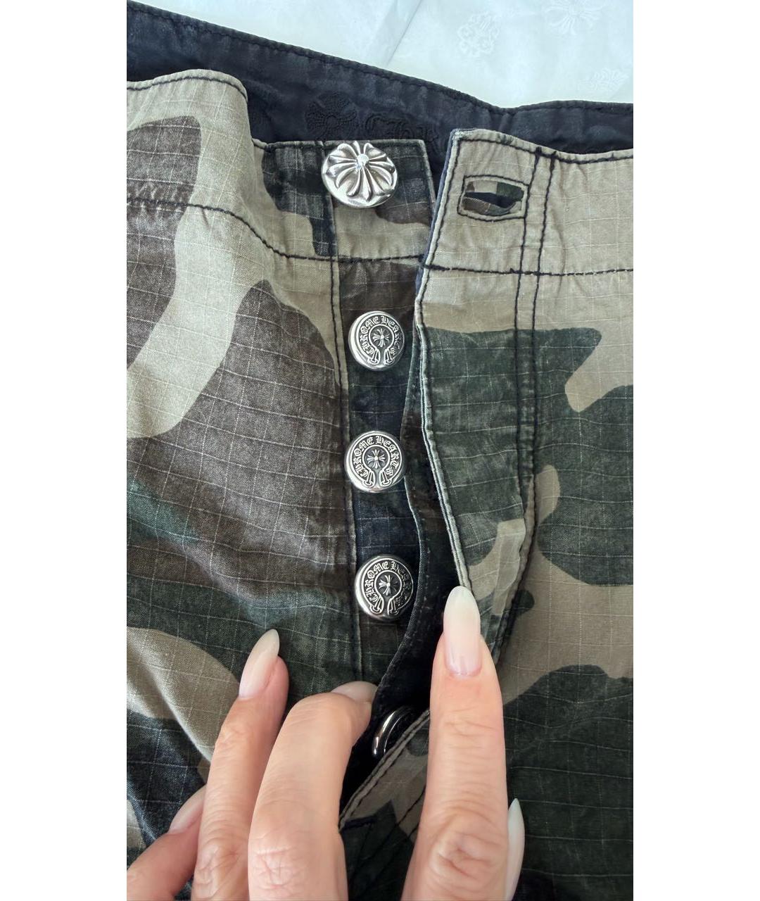 CHROME HEARTS Хаки хлопковые повседневные брюки, фото 3