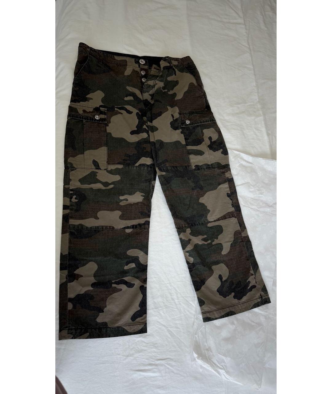 CHROME HEARTS Хаки хлопковые повседневные брюки, фото 8