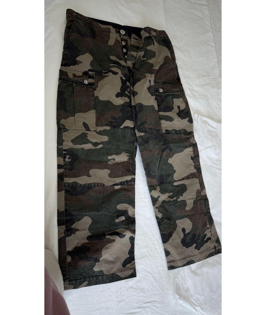 CHROME HEARTS Хаки хлопковые повседневные брюки, фото 2