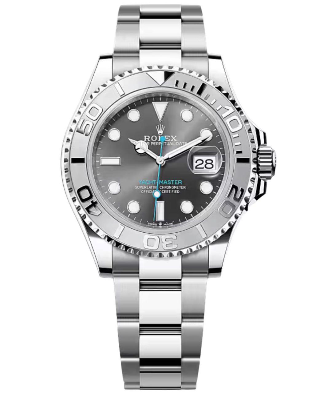 ROLEX Серые платиновые часы, фото 1