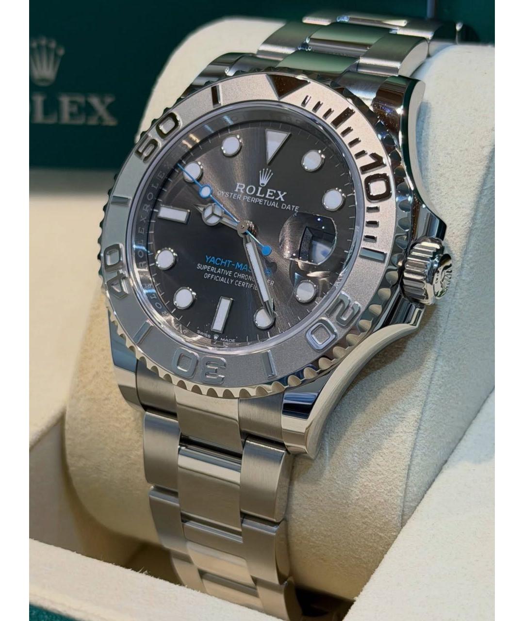 ROLEX Серые платиновые часы, фото 2