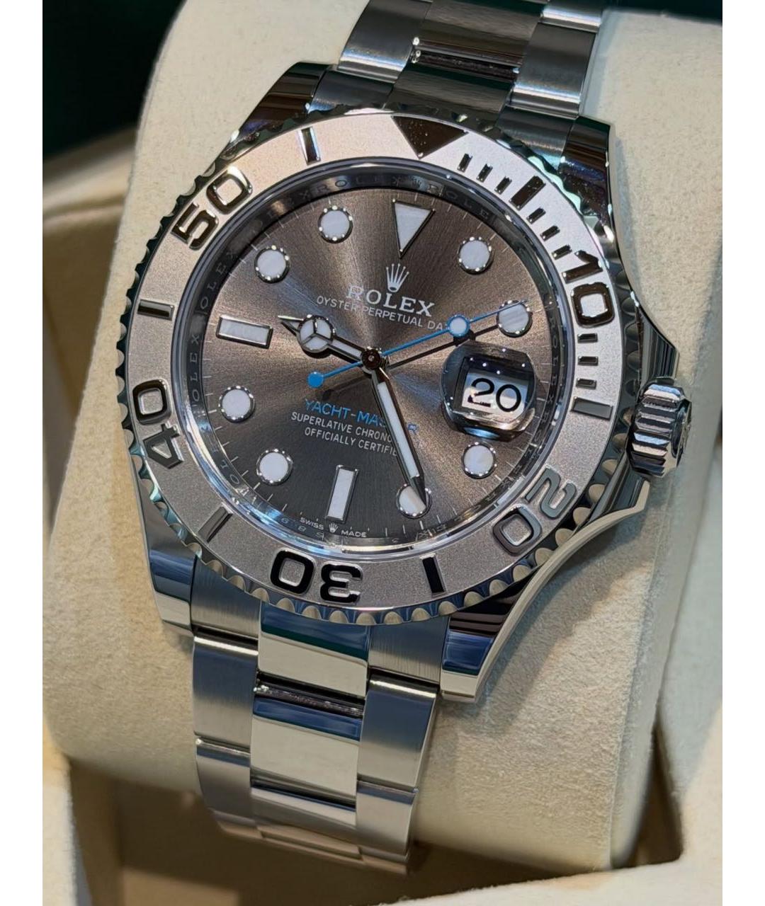ROLEX Серые платиновые часы, фото 3