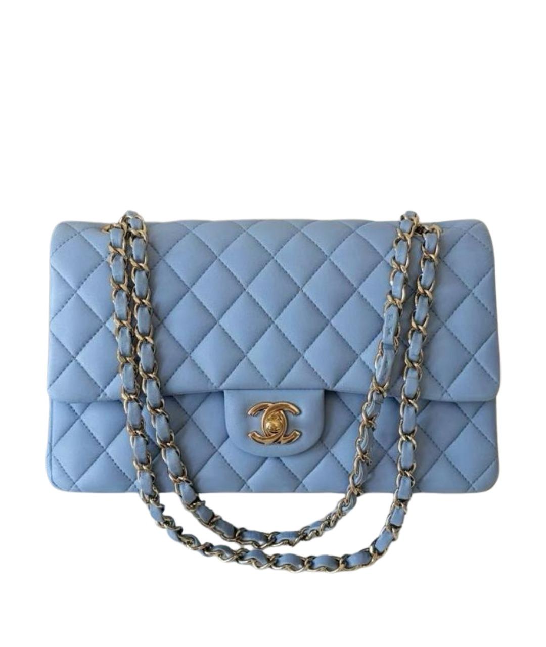 CHANEL Голубая кожаная сумка через плечо, фото 1