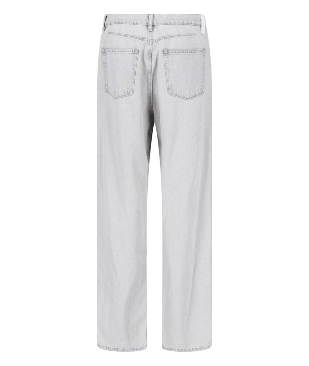 JIL SANDER Серые хлопковые прямые джинсы, фото 2