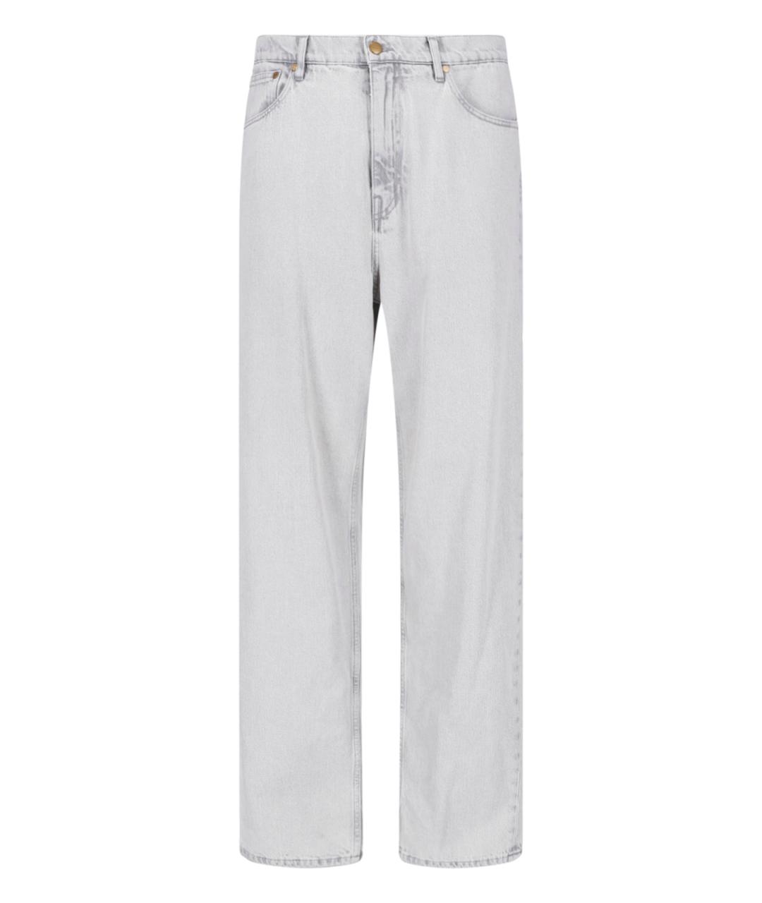 JIL SANDER Серые хлопковые прямые джинсы, фото 1