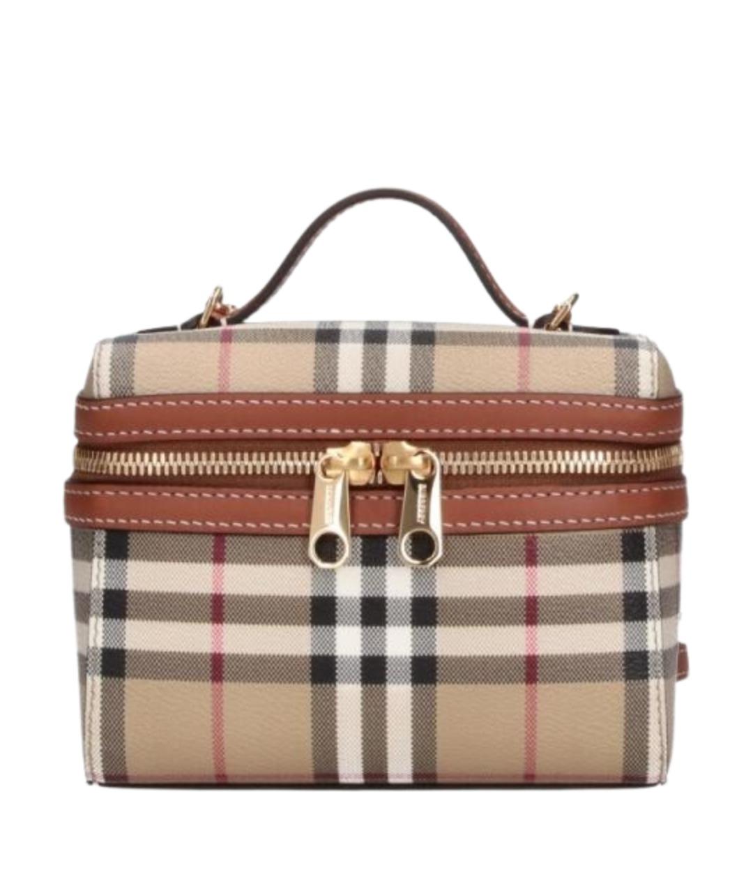 BURBERRY Бежевая сумка через плечо из канвы, фото 1