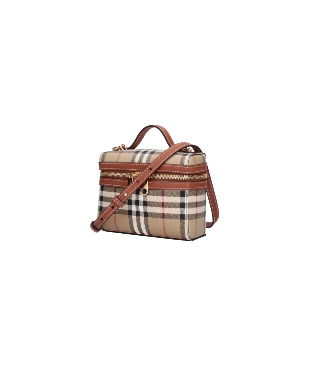 BURBERRY Бежевая сумка через плечо из канвы, фото 2