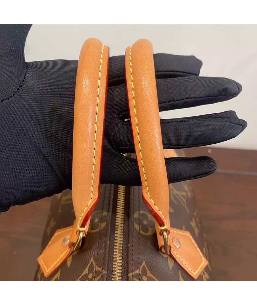 LOUIS VUITTON Коричневая кожаная сумка через плечо, фото 5