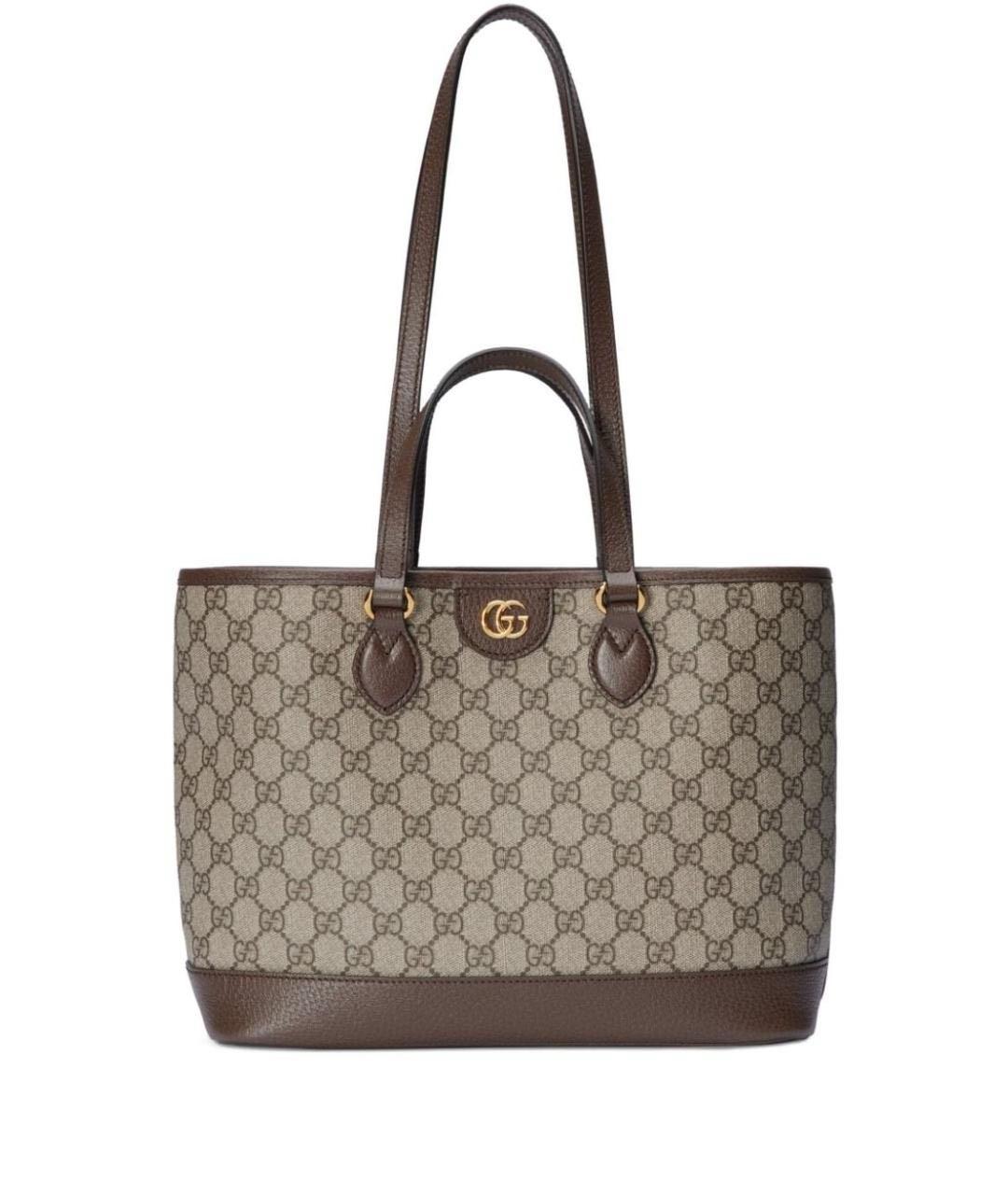 GUCCI Коричневая сумка через плечо из канвы, фото 1
