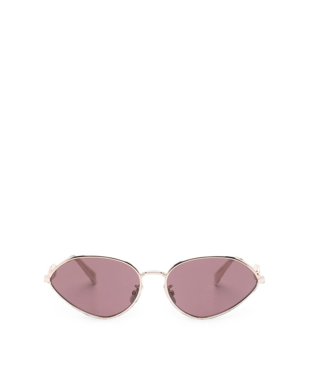 CELINE Розовые металлические солнцезащитные очки, фото 1