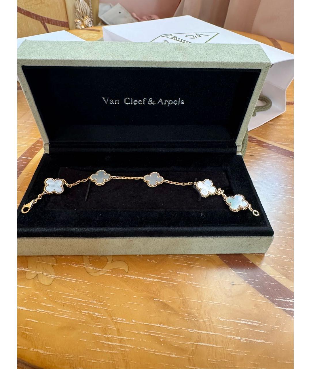 VAN CLEEF & ARPELS Белый браслет из желтого золота, фото 2