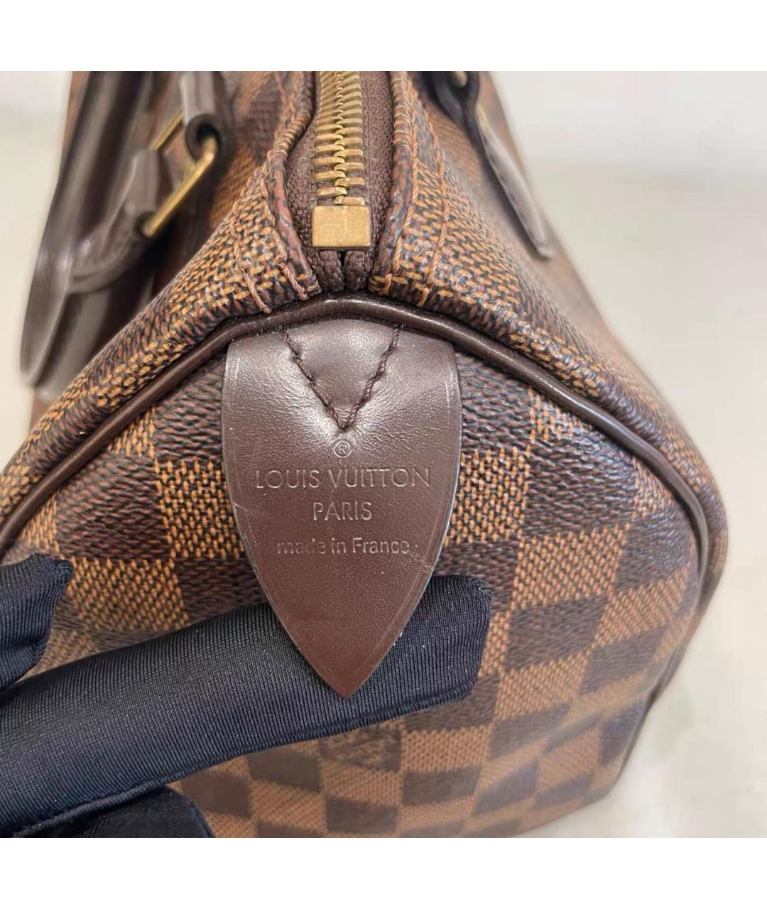 LOUIS VUITTON Коричневая сумка с короткими ручками из канвы, фото 7