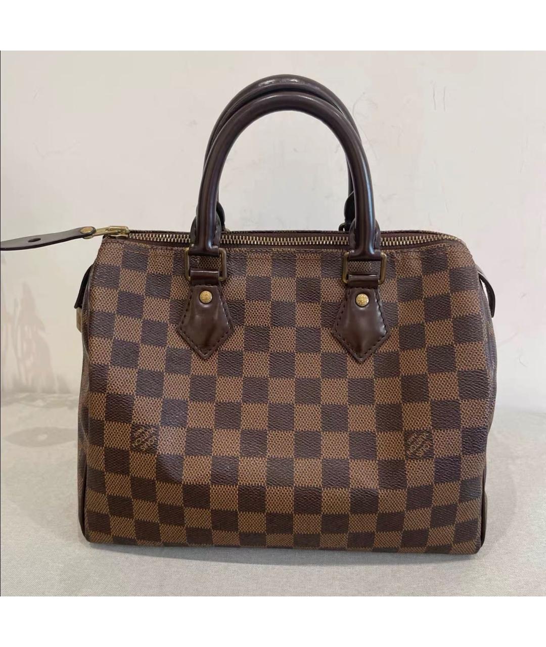 LOUIS VUITTON Коричневая сумка с короткими ручками из канвы, фото 2