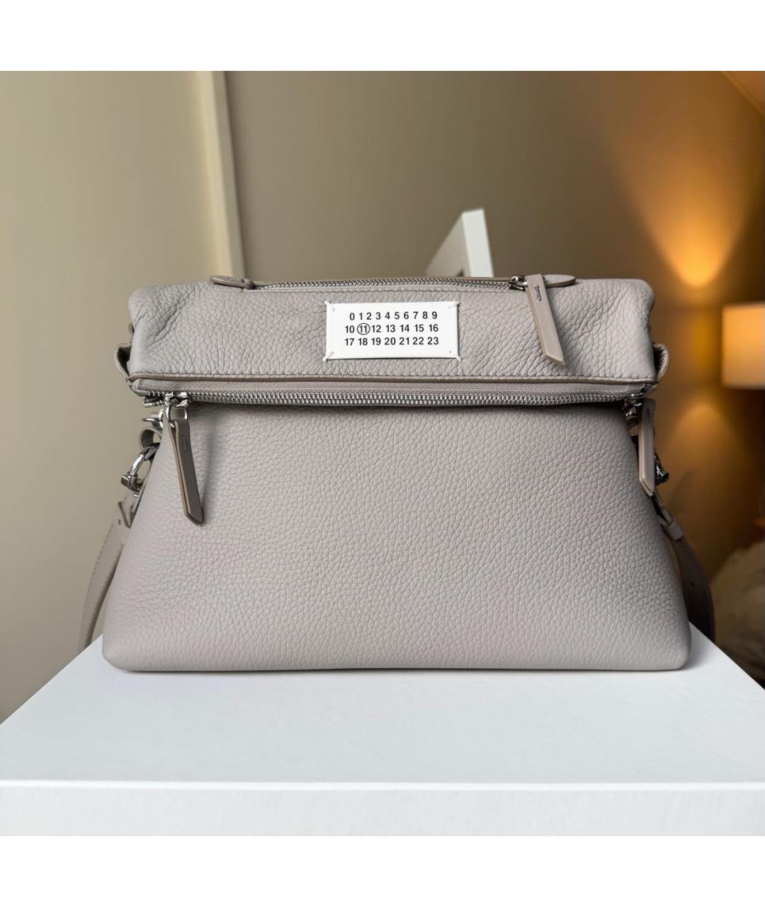 MAISON MARGIELA Бежевая кожаная сумка через плечо, фото 9