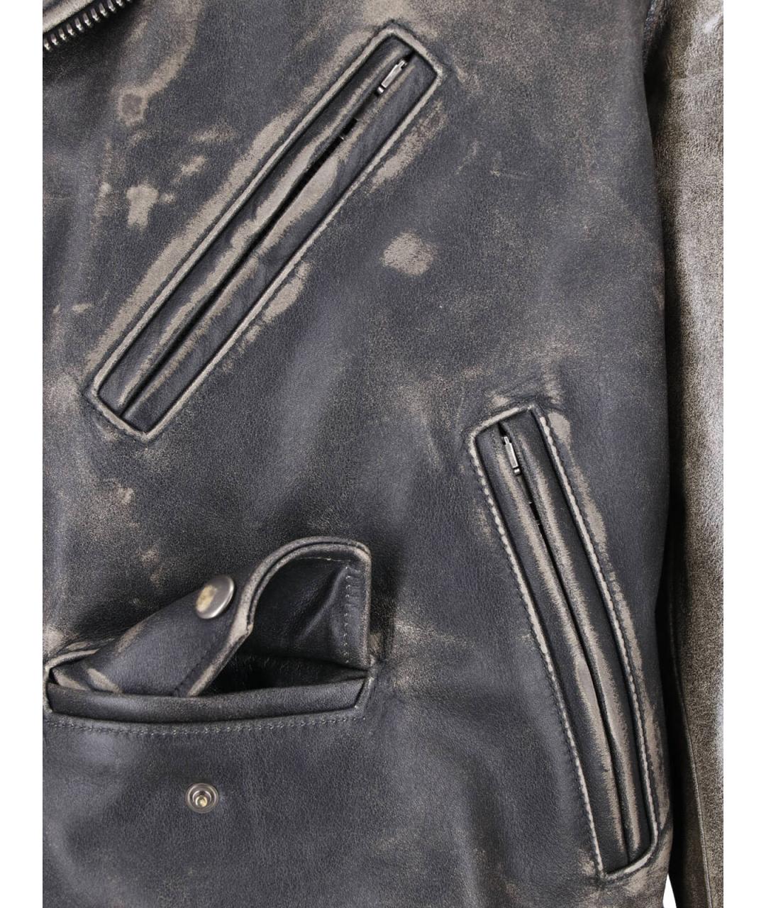 MAISON MARGIELA Черная кожаная куртка, фото 4