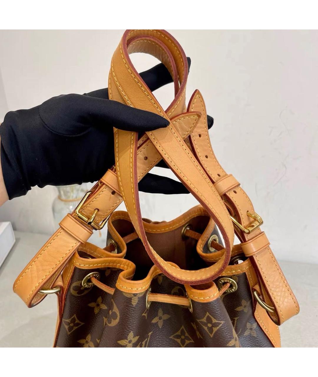 LOUIS VUITTON Коричневая кожаная сумка через плечо, фото 6