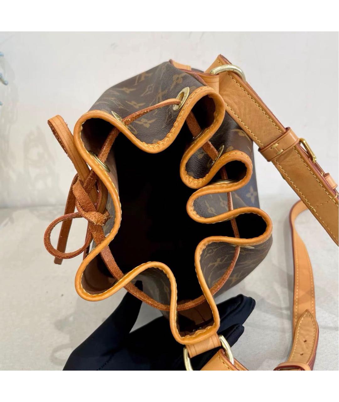 LOUIS VUITTON Коричневая кожаная сумка через плечо, фото 5