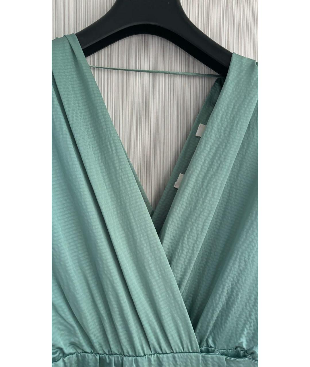 MAX MARA Зеленое шелковое вечернее платье, фото 3