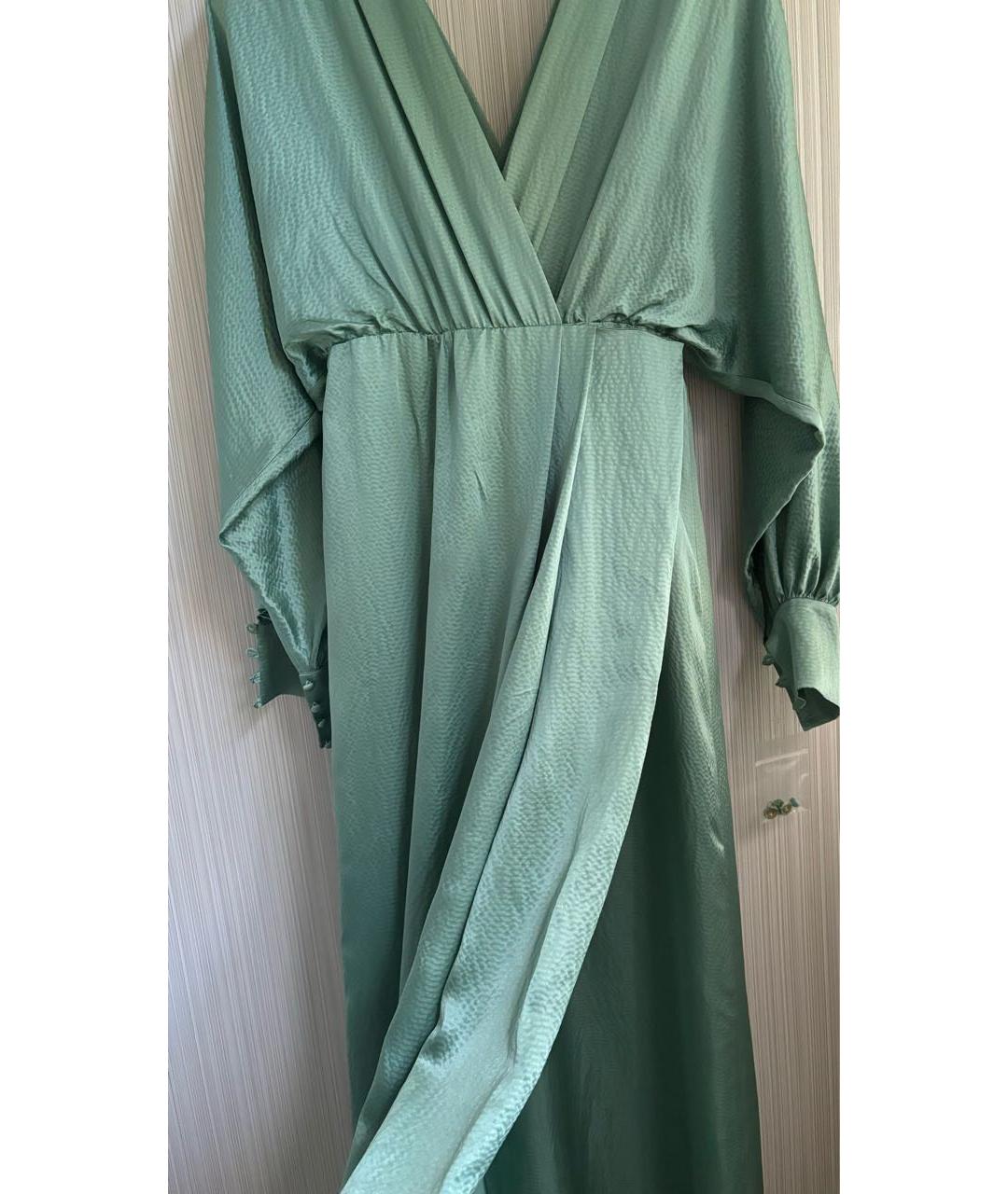 MAX MARA Зеленое шелковое вечернее платье, фото 4