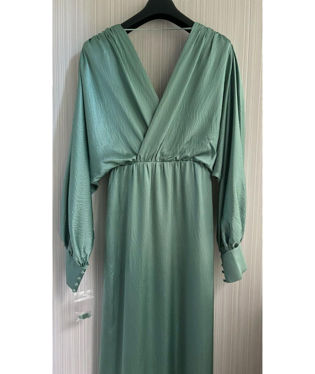 MAX MARA Зеленое шелковое вечернее платье, фото 5