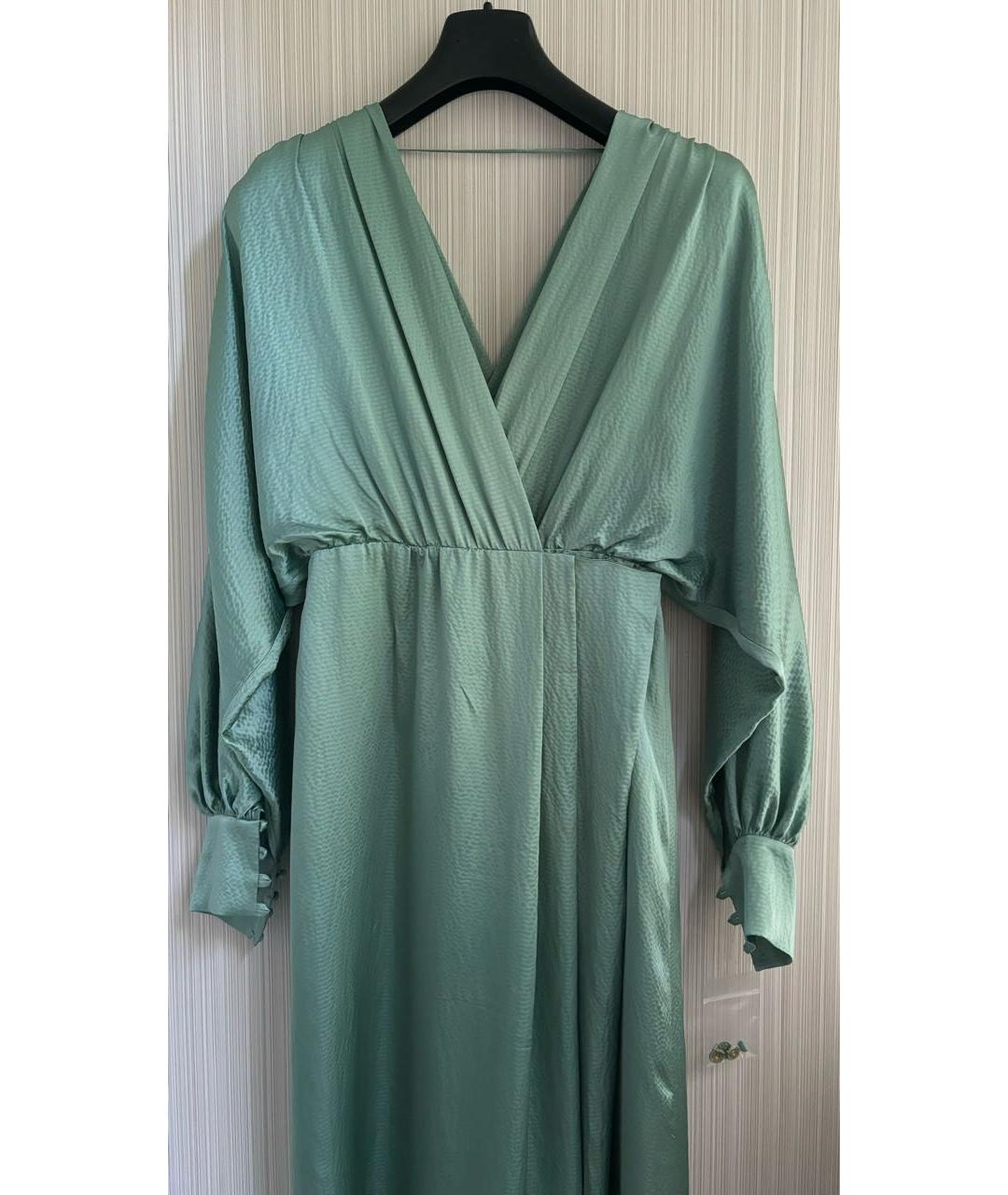 MAX MARA Зеленое шелковое вечернее платье, фото 2