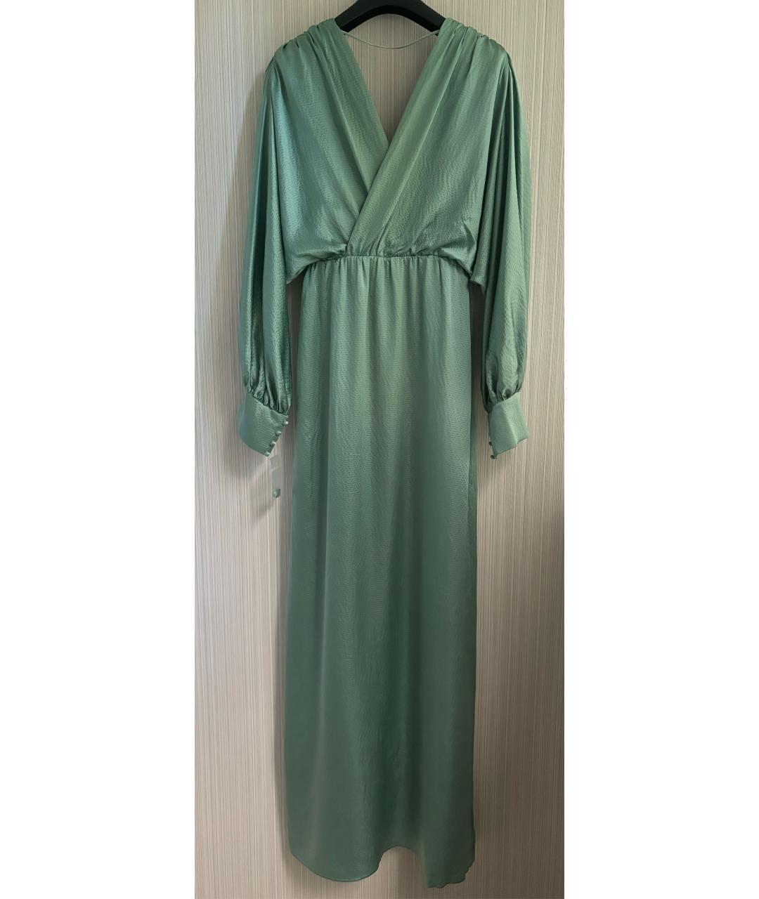 MAX MARA Зеленое шелковое вечернее платье, фото 6