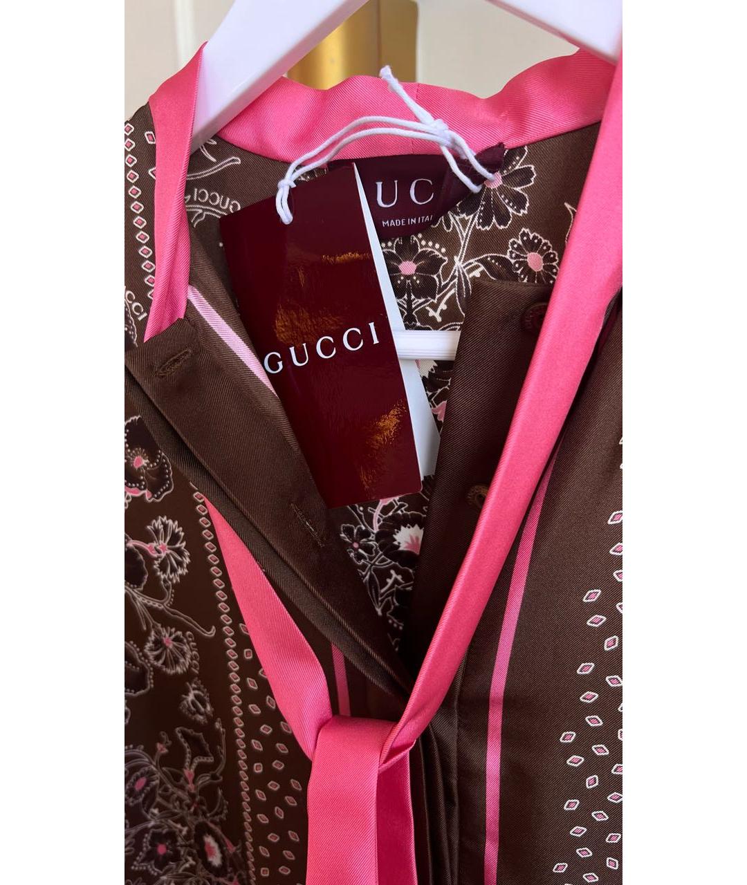 GUCCI Мульти шелковое платье, фото 4