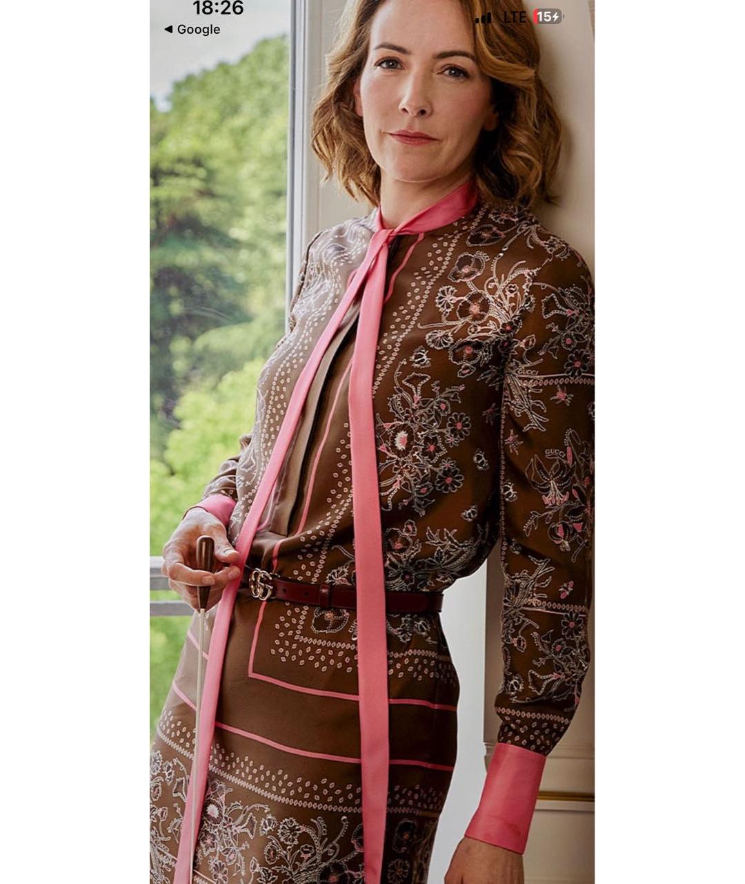 GUCCI Мульти шелковое платье, фото 8