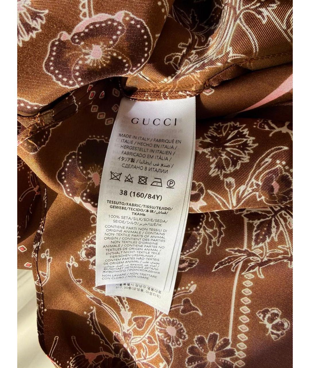 GUCCI Мульти шелковое платье, фото 6