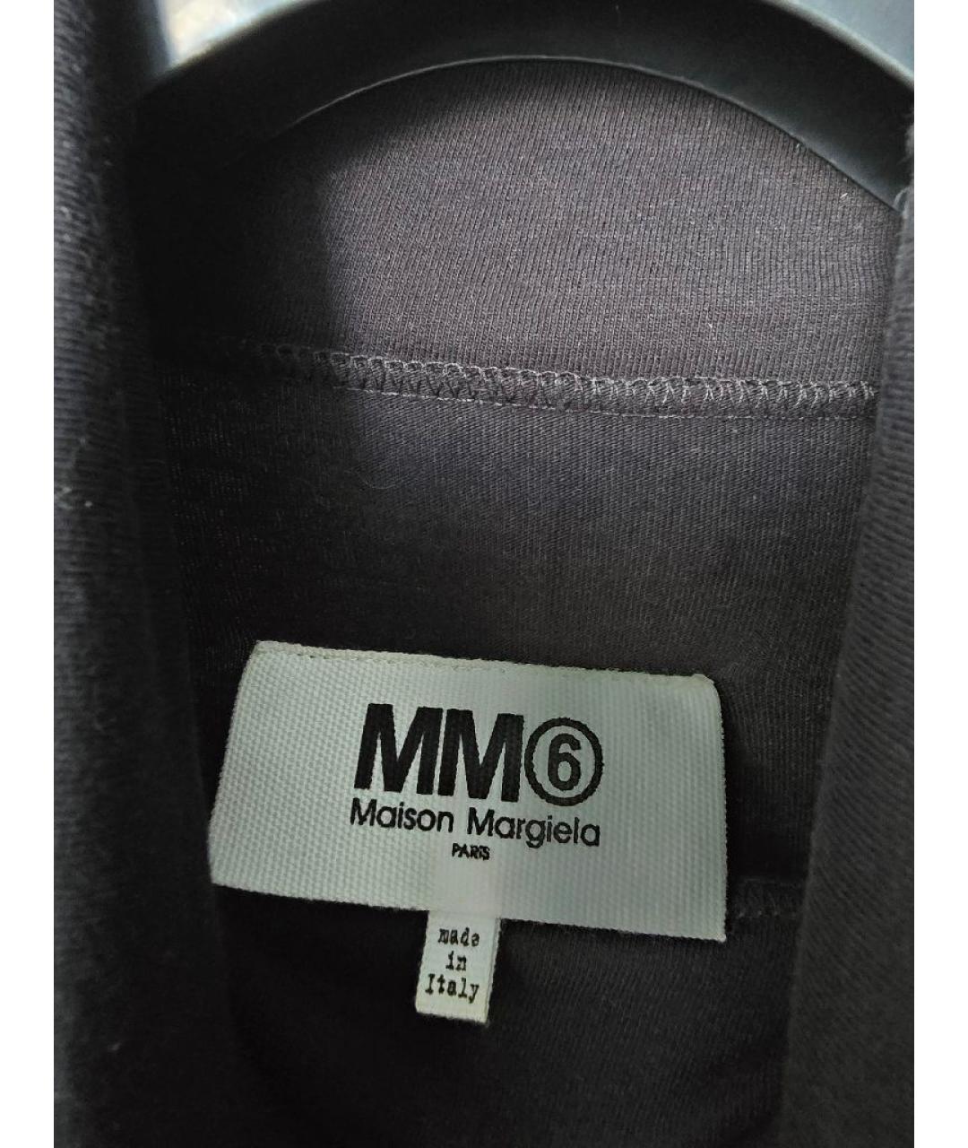 MM6 MAISON MARGIELA Черное хлопковое повседневное платье, фото 3