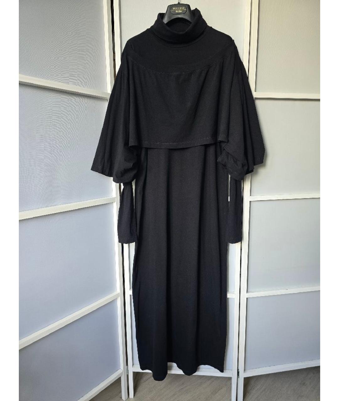 MM6 MAISON MARGIELA Черное хлопковое повседневное платье, фото 7