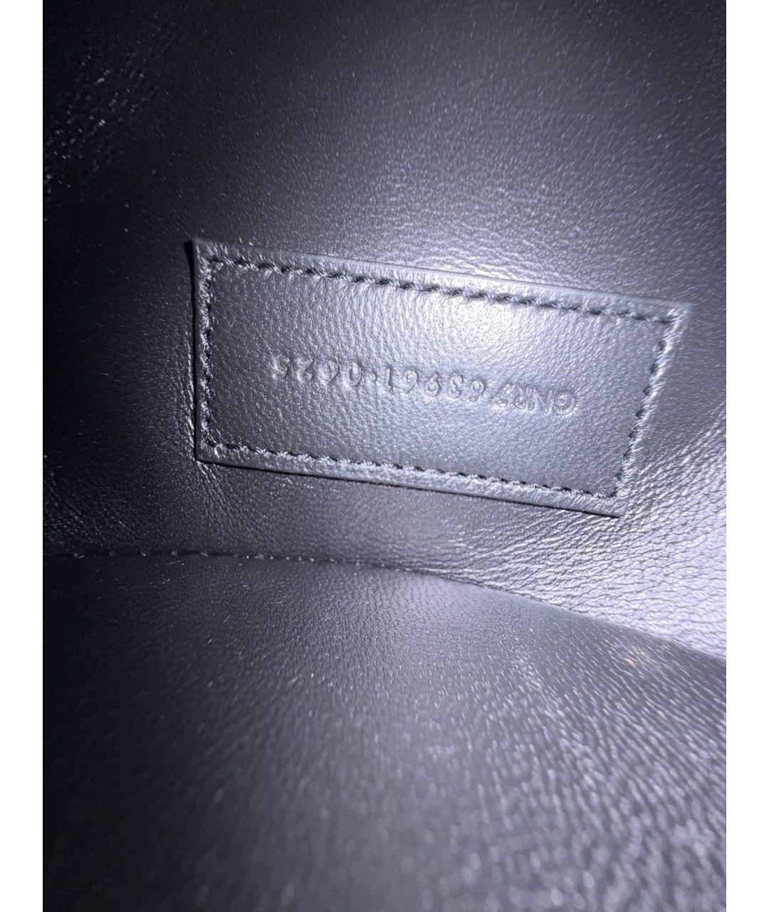 SAINT LAURENT Хаки кожаная сумка с короткими ручками, фото 8