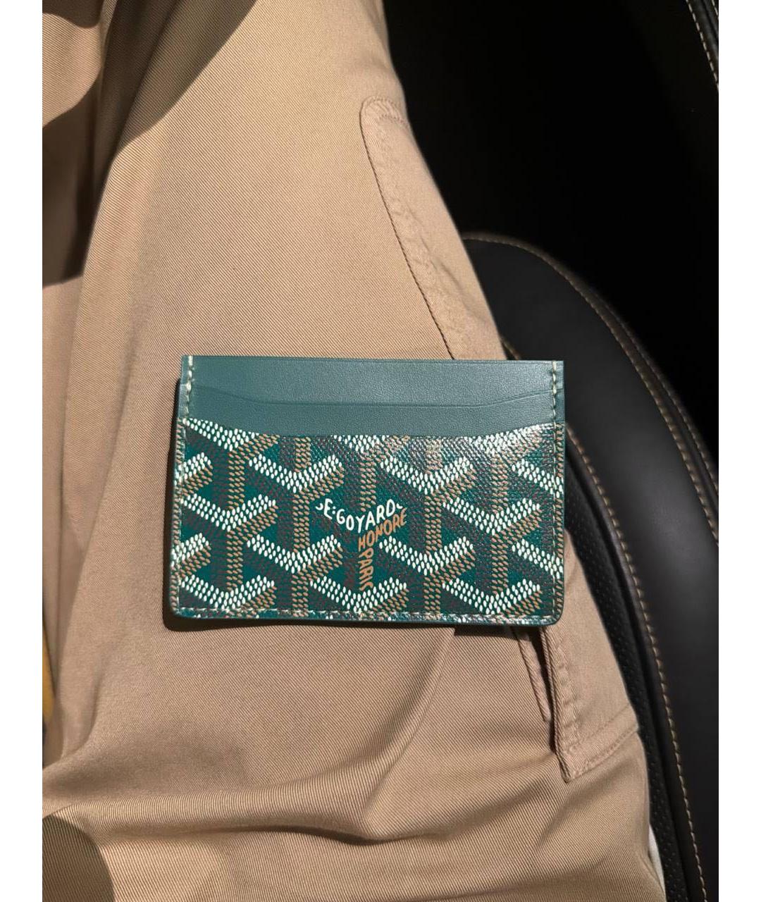 GOYARD Зеленый кожаный кардхолдер, фото 4