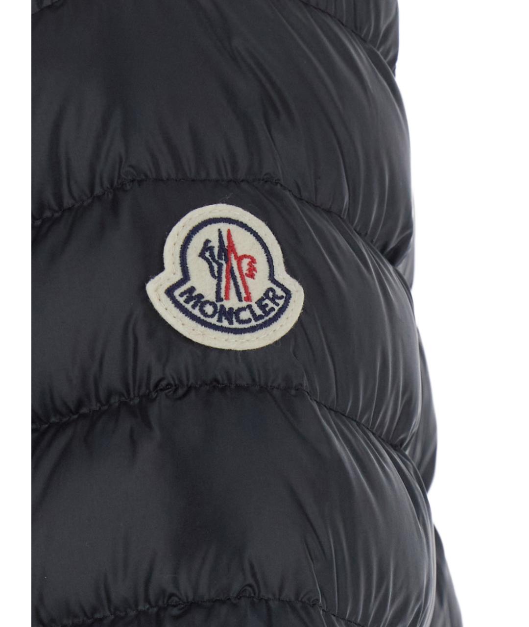 MONCLER Черный полиамидовый пуховик, фото 3