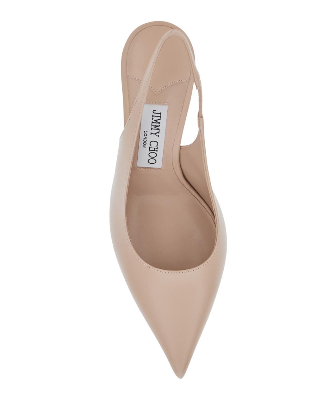 JIMMY CHOO Бежевые кожаные туфли, фото 4