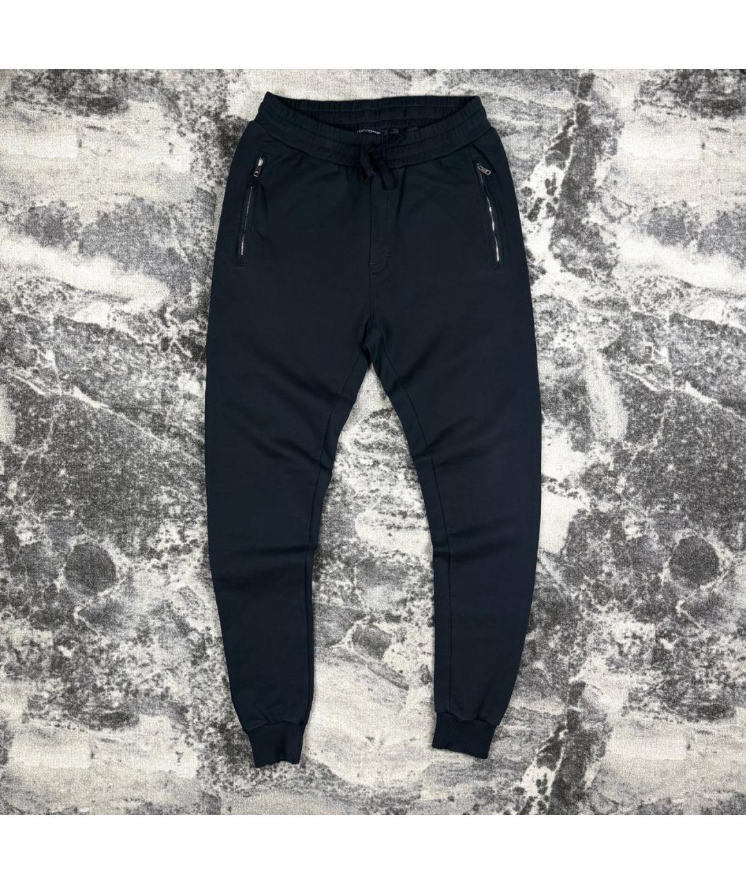 DOLCE&GABBANA Темно-синий хлопковый спортивный костюм, фото 9