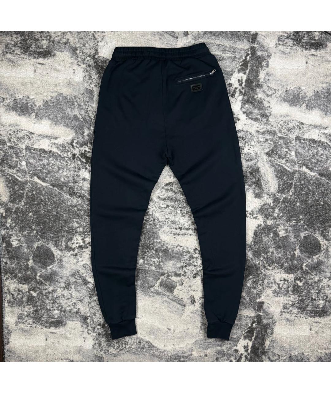 DOLCE&GABBANA Темно-синий хлопковый спортивный костюм, фото 2