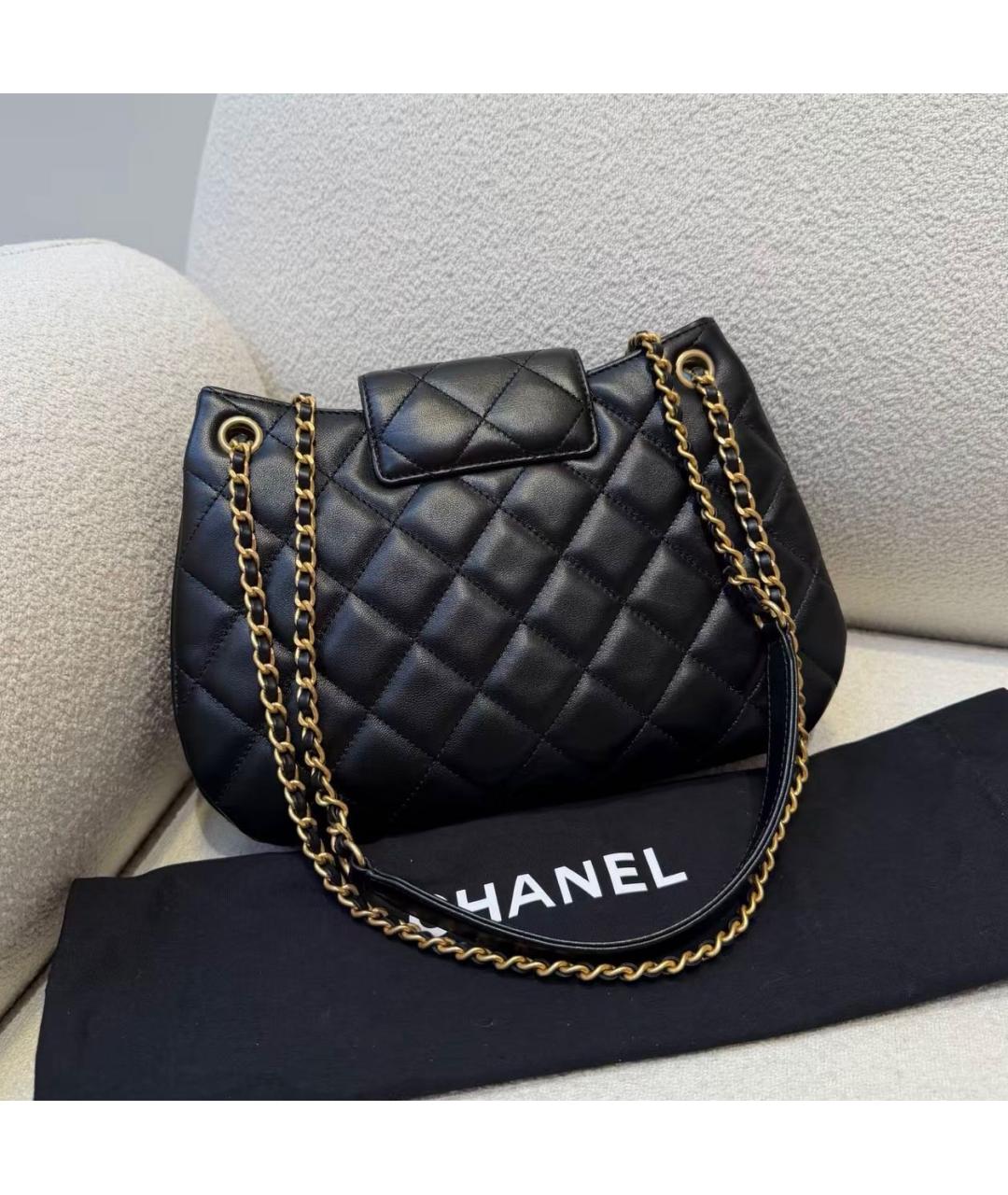 LOUIS VUITTON Черная кожаная сумка через плечо, фото 3