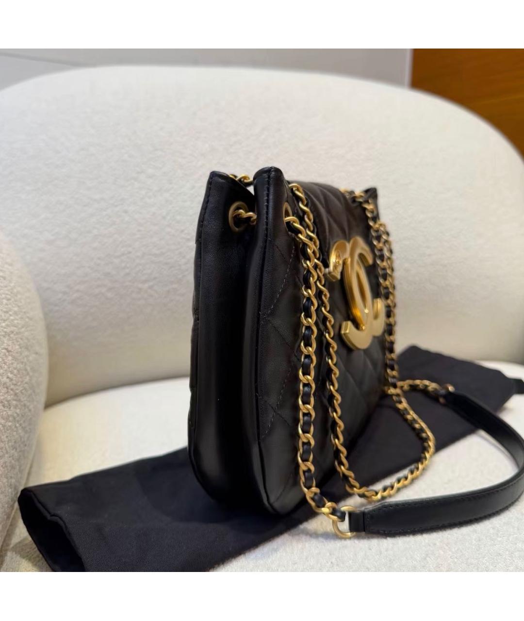 LOUIS VUITTON Черная кожаная сумка через плечо, фото 4