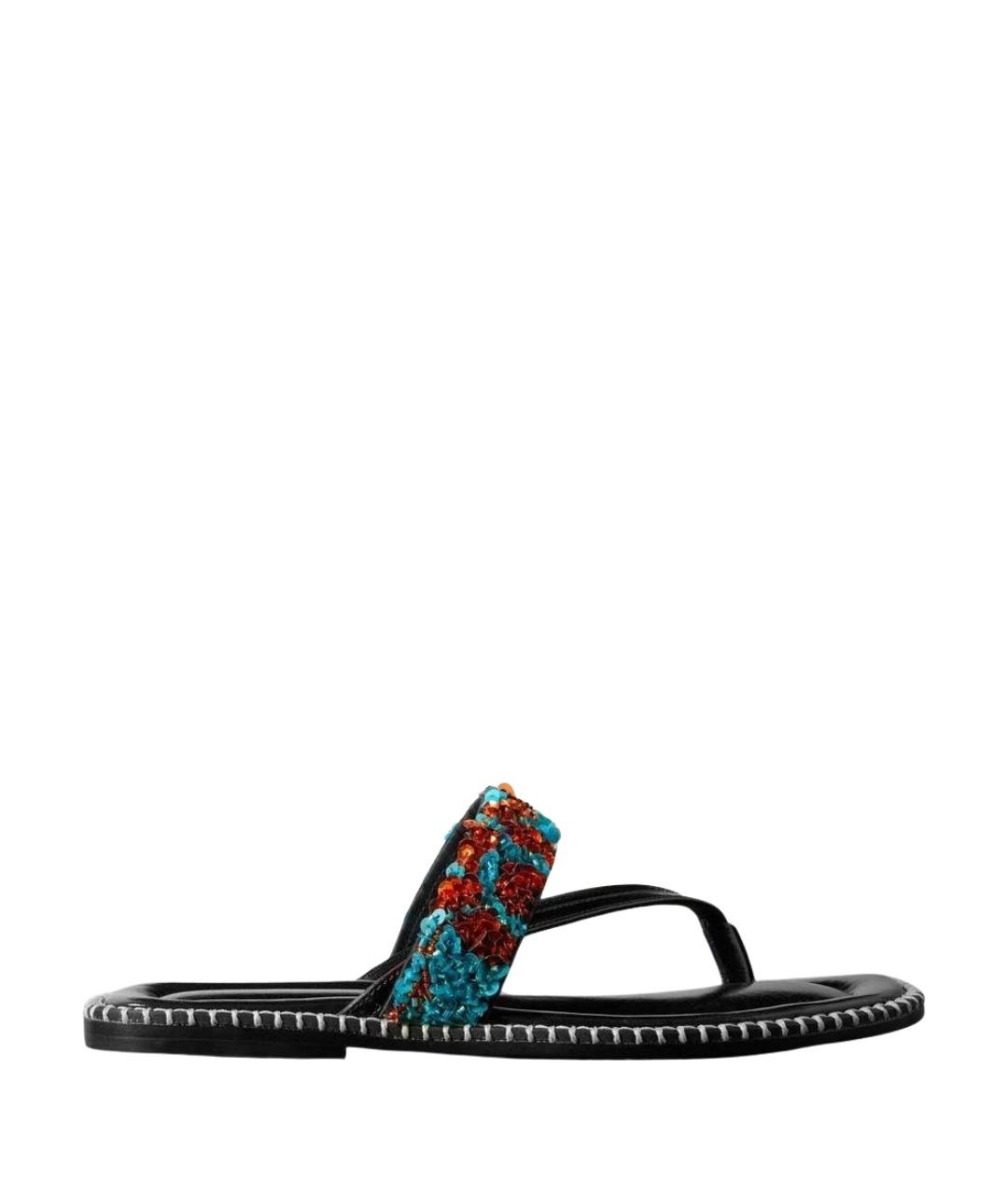 DRIES VAN NOTEN Коричневые кожаные шлепанцы, фото 1