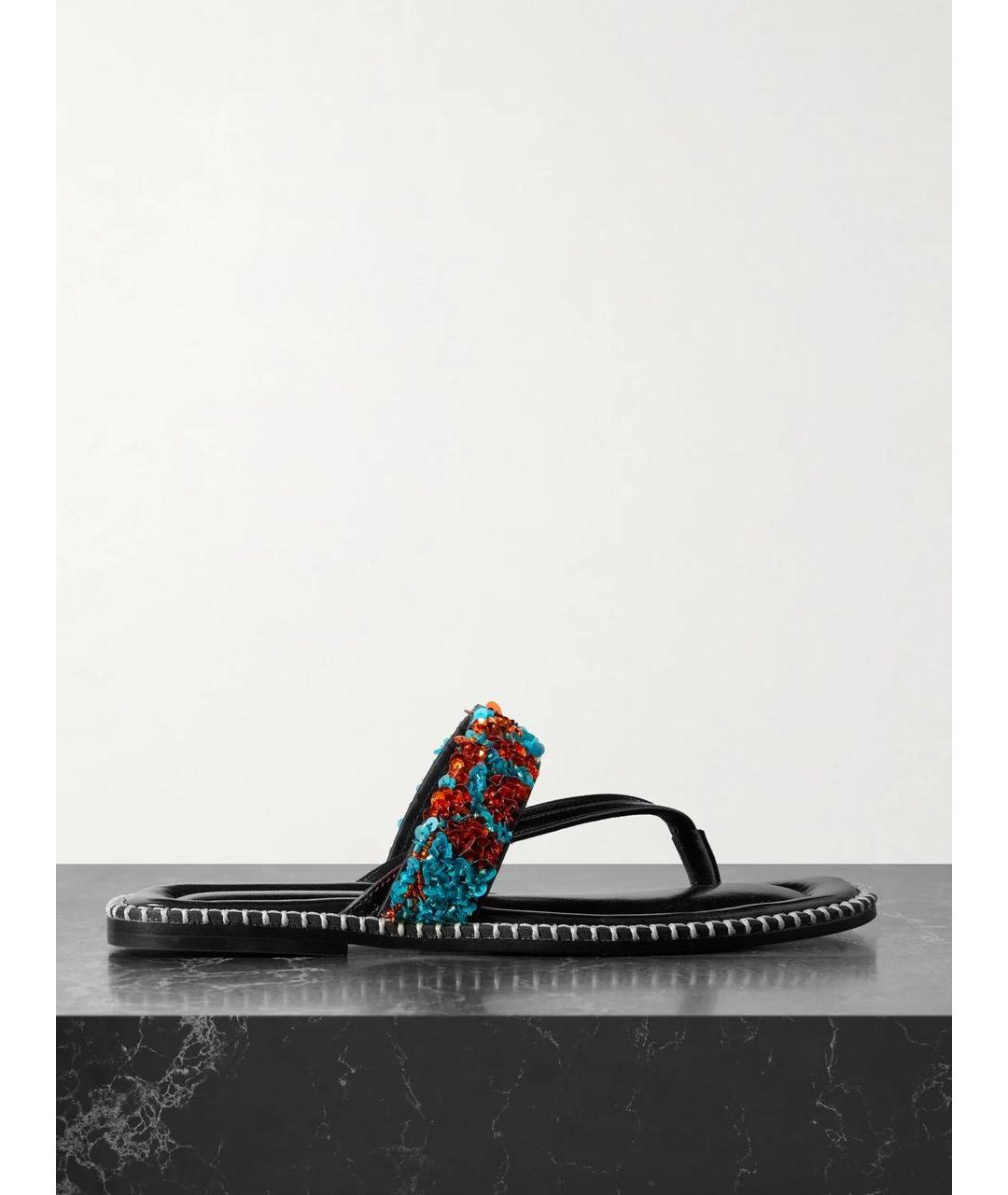 DRIES VAN NOTEN Коричневые кожаные шлепанцы, фото 9