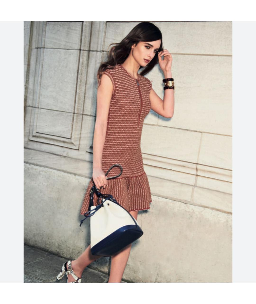 LOUIS VUITTON Коричневое хлопковое повседневное платье, фото 8