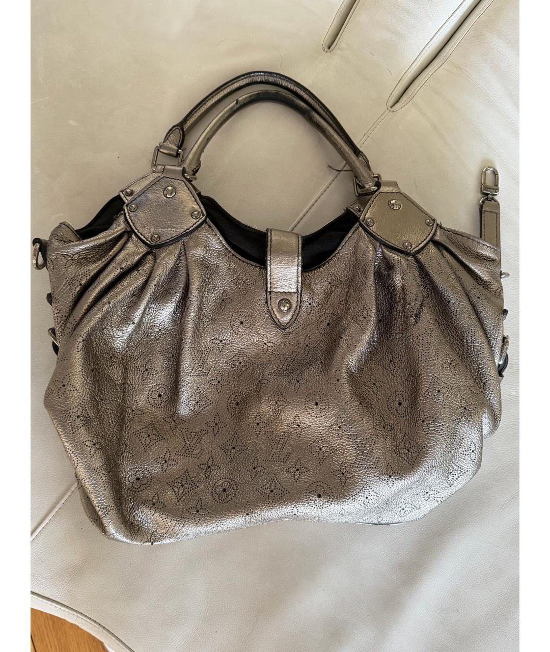 LOUIS VUITTON Серебряная кожаная сумка тоут, фото 3