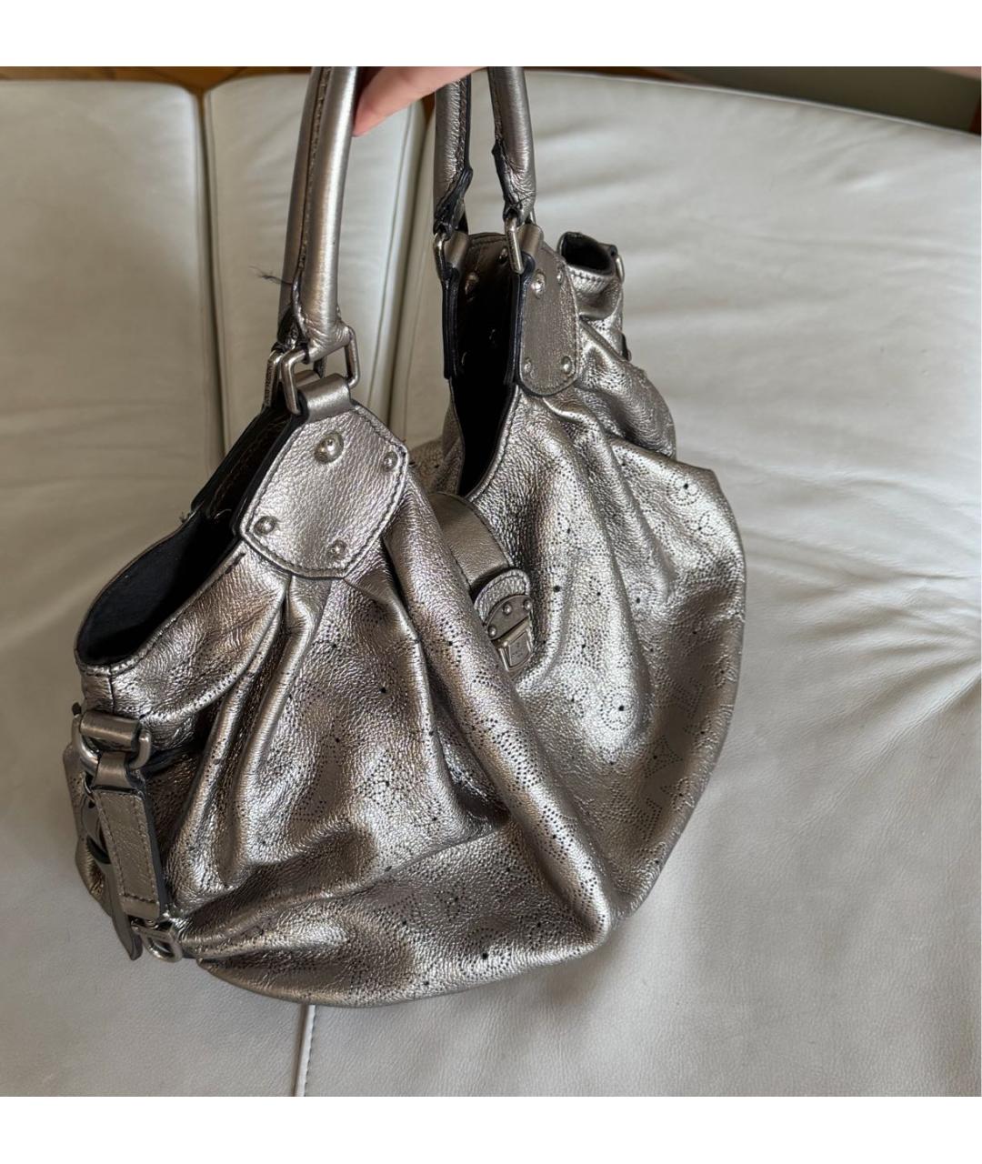 LOUIS VUITTON Серебряная кожаная сумка тоут, фото 2