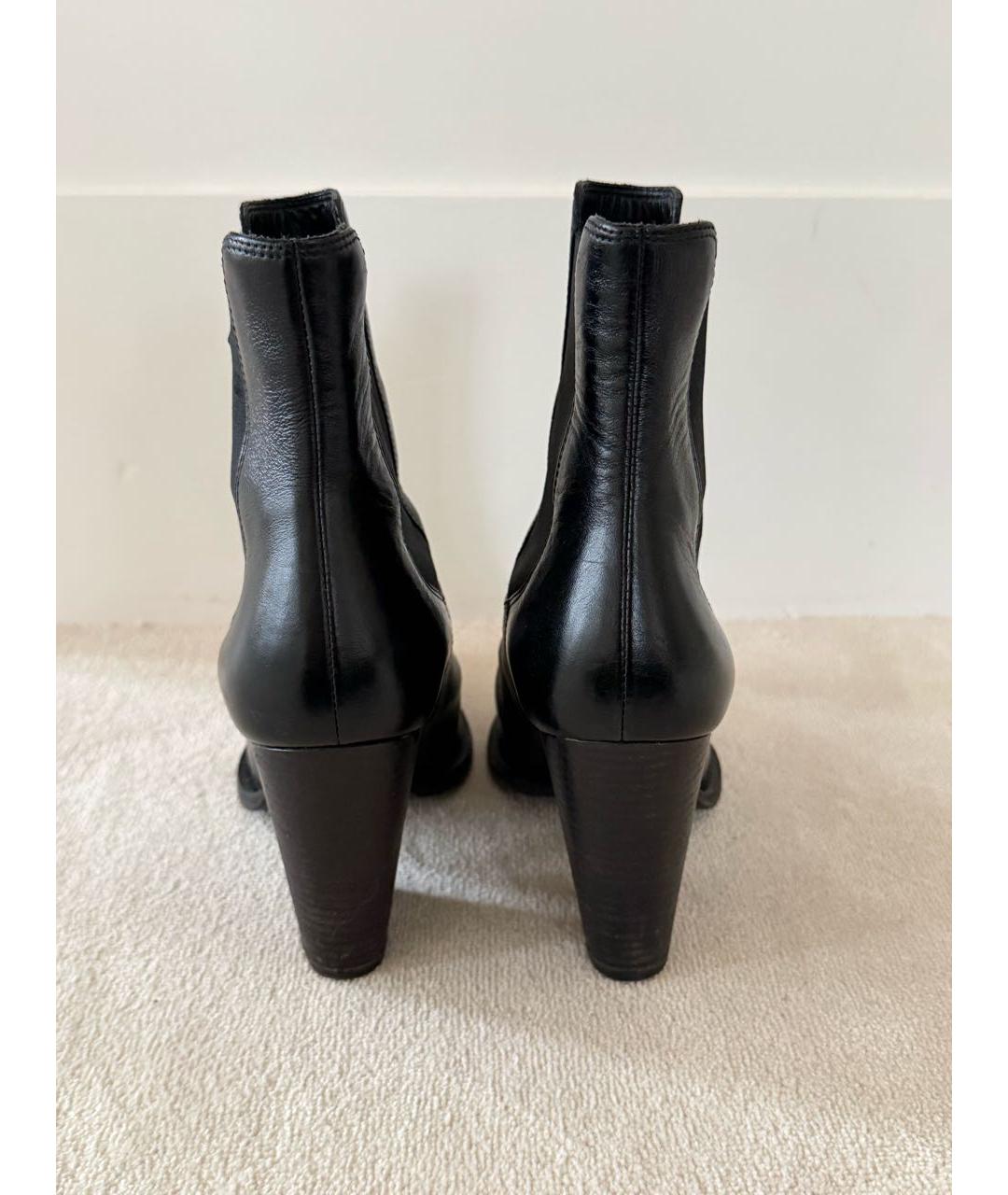 SAINT LAURENT Черные кожаные полусапоги, фото 7