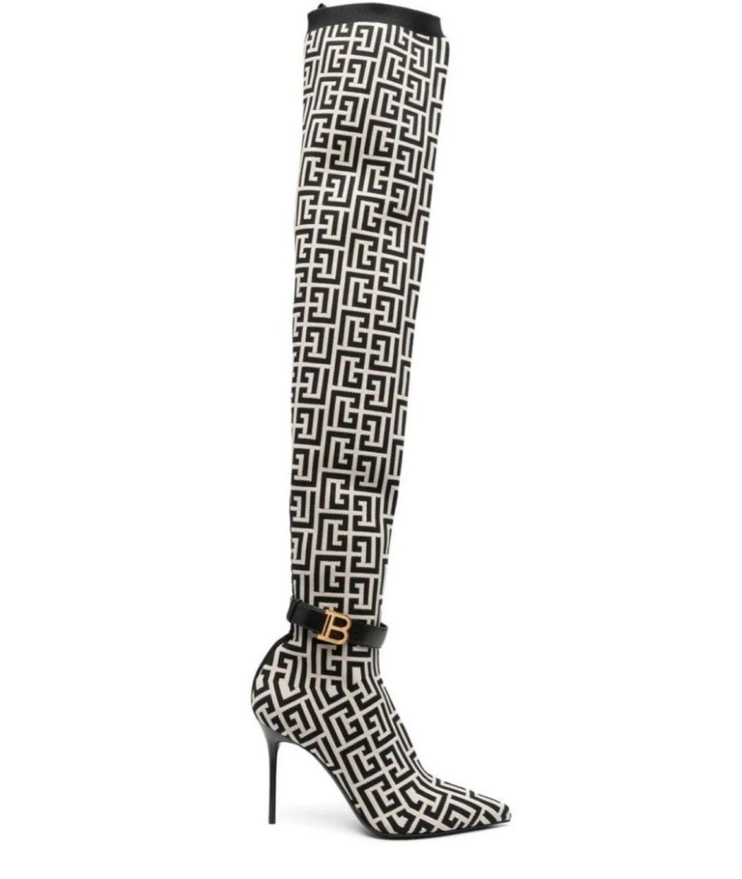 BALMAIN Мульти текстильные ботфорты, фото 1