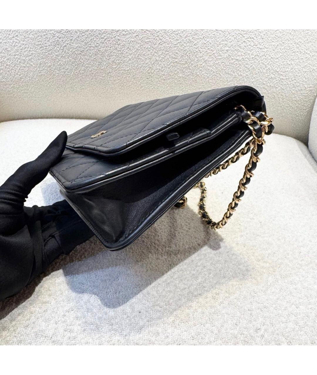 CHANEL Черная кожаная сумка через плечо, фото 4