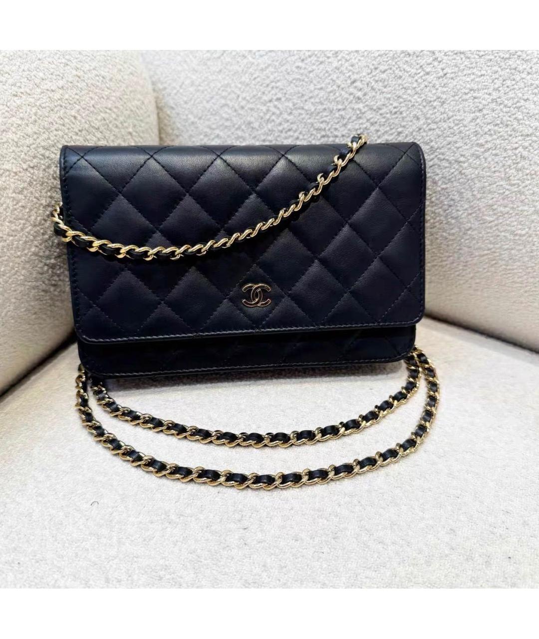 CHANEL Черная кожаная сумка через плечо, фото 6