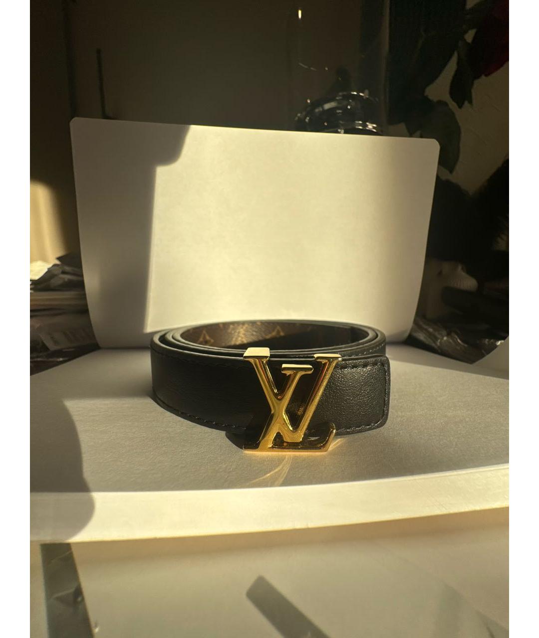 LOUIS VUITTON Черный кожаный ремень, фото 8
