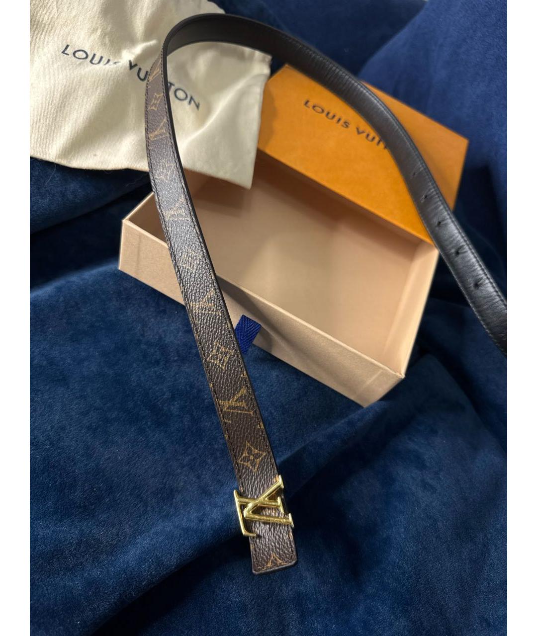 LOUIS VUITTON Черный кожаный ремень, фото 4